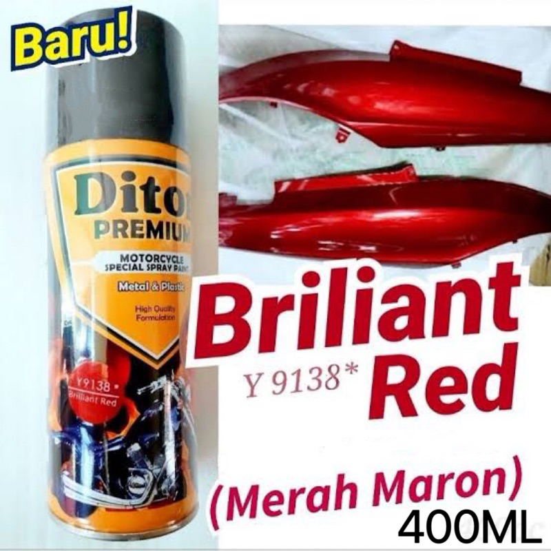 CAT SEMPROT BRILLIANT RED DITON PREMIUM MERAH MAROON YAMAHA COLOR Y 9138