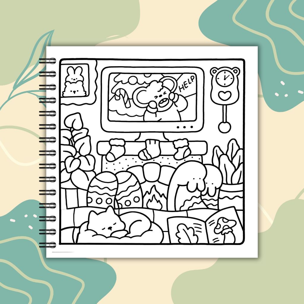 

RB Coloring Book Buku Mewarnai Comfy Days Stress Relief Healing Children Book Tebal 200gsm