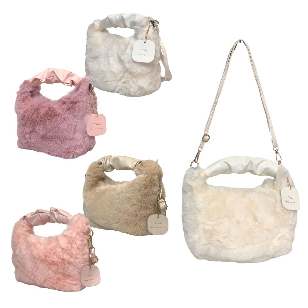 Tas Bulu Wanita Tas Selempang Shoulder Bag Bulu Tas Bulu Selempang Tas Wanita Tas Fashion Aesthetic 