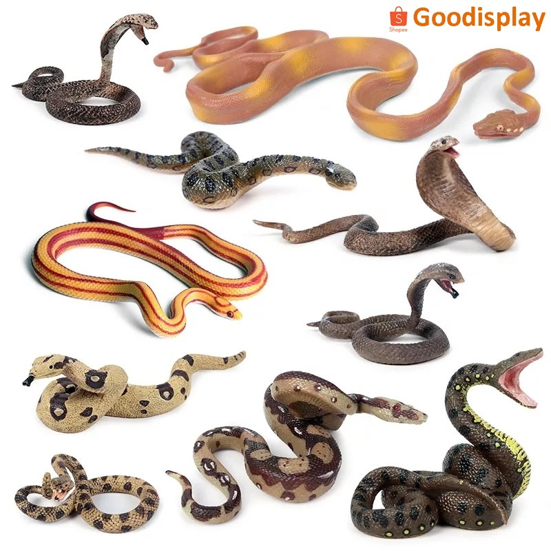 aneka mainan pajangan miniatur hewan binatang figure ular kobra piton boa anaconda snake animal