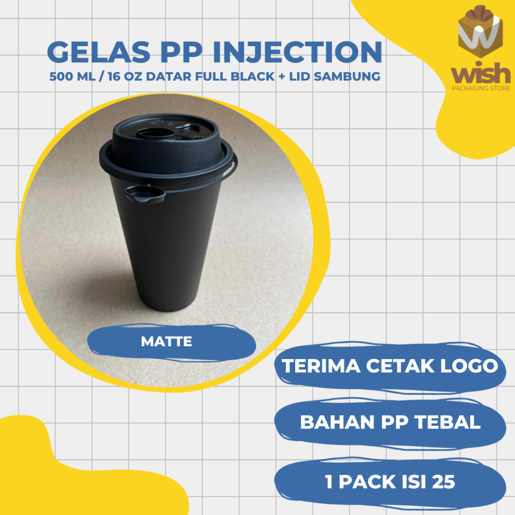 

Ukf5Pc6F4H (Kuliner.Kita) Gelas Thinwall Pp 500 Ml 16 Oz Full Black + Tutup Isi 25Pcs Gelas Kopi