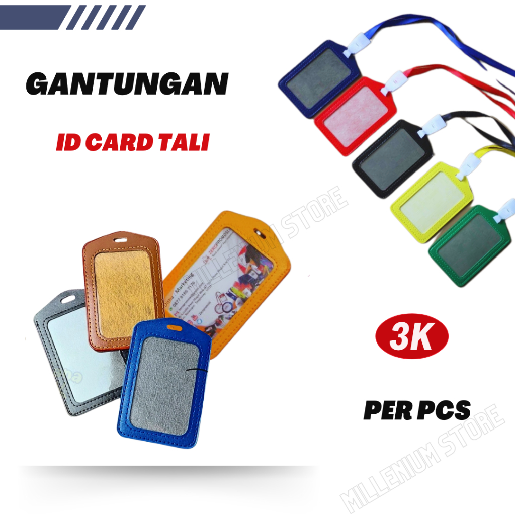 

Name Tag ID Card Holder Gantungan Kartu / SET ID CARD KULIT / set name tag kulit + tali / card holder kulit set + tali