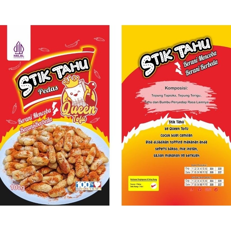 

STIKTAHU PEDAS100Gram / TAHUSTIK PEDAS / CEMILANPEDAS / MAKANANRINGAN PEDAS100Gram GURIH&PEDAS