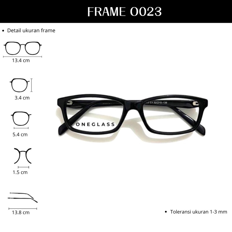 Oneglass - Frame Kacamata O023 Unisex