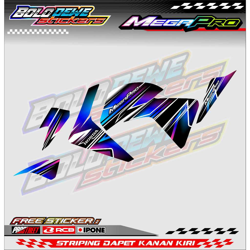 STRIPING VARIASI HONDA MEGA PRO / STICKER LIST MOTOR HONDA MEGA PRO