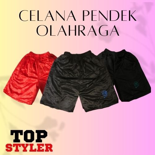 CELANA PENDEK OLAHRAGA TRENING KOLOR UNISEX PRIA WANITA T90 SPORT