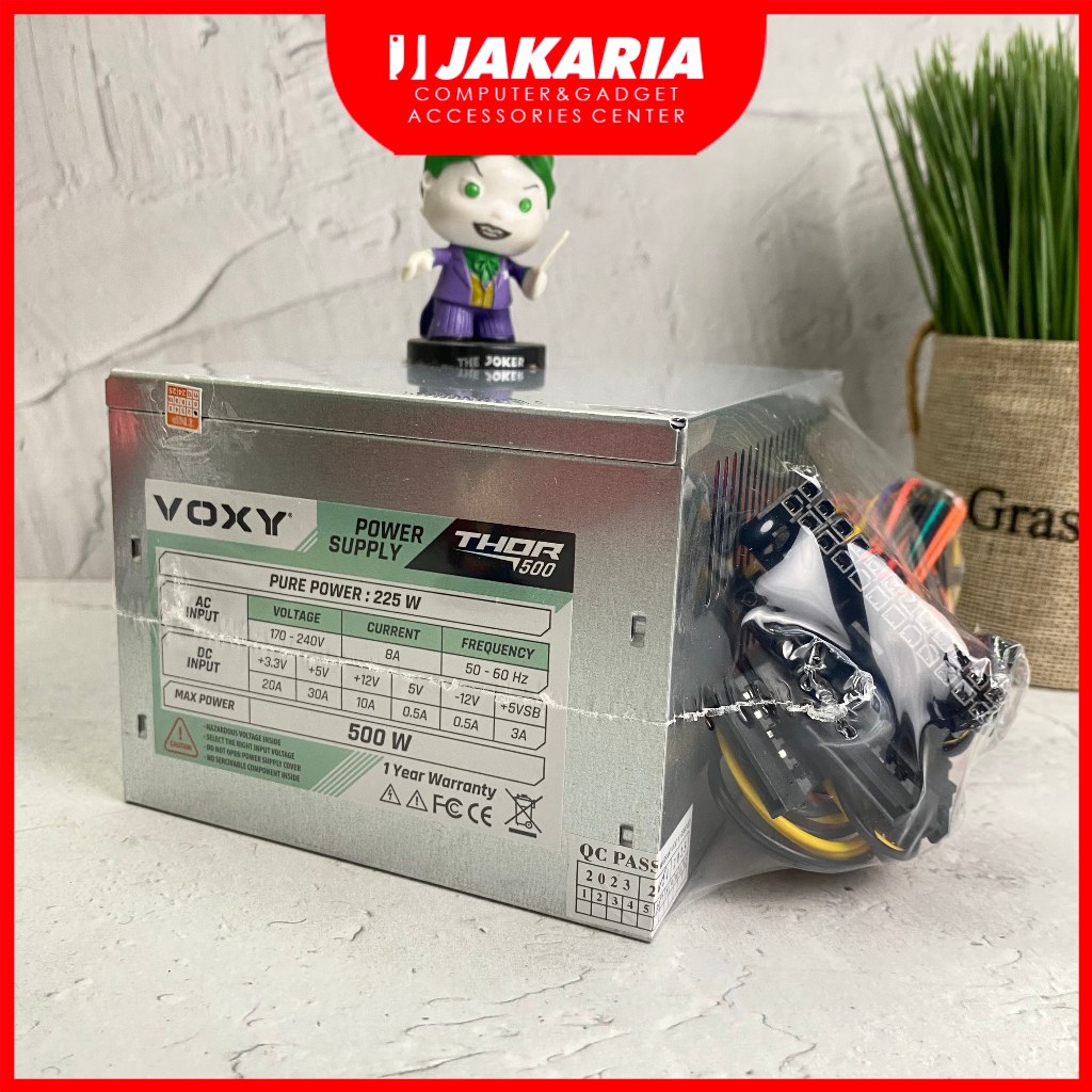 VOXY PSU 500 Watt Power Supply PC 500 Watt Slim Thor