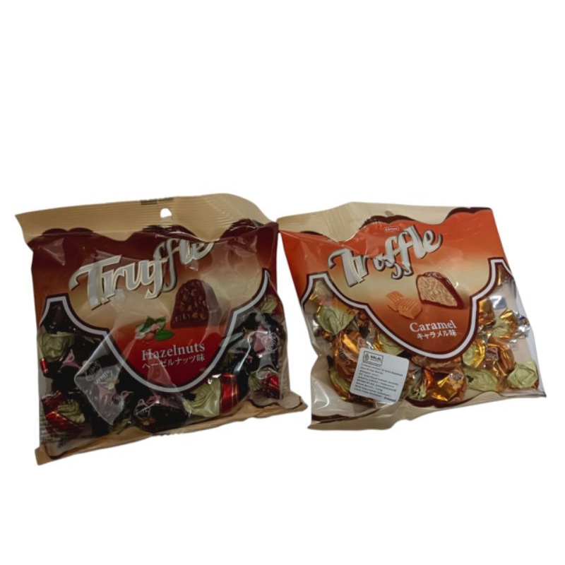 

coklat truffle elvan kemasan 115gr kemasan kecil rasa strawberry hazelnuts - camilan - makanan ringan