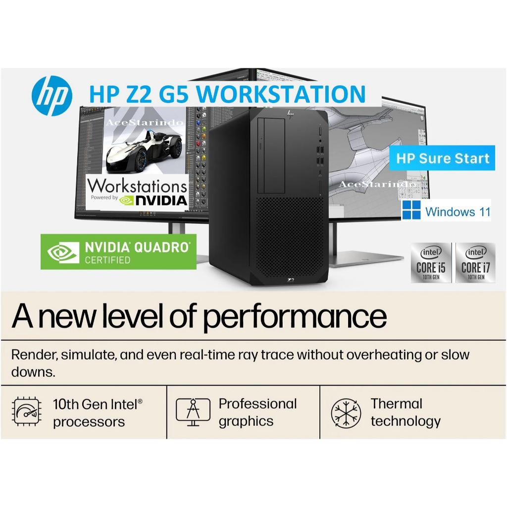 HP Z2 G5 Workstation PC Intel Core i7 10700 Gen 10 64GB SSD 2TB Windows 11 Pro Server Design Render 