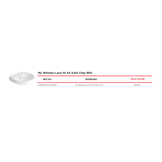 AMERICAN STANDARD MY WINSTON LAVA 1H AS W.KIT CMP WHT