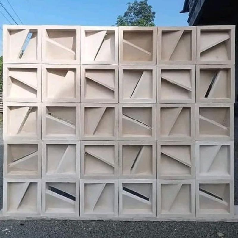 Roster beton minimalis, lubang angin dekorasi rumah fasad loster