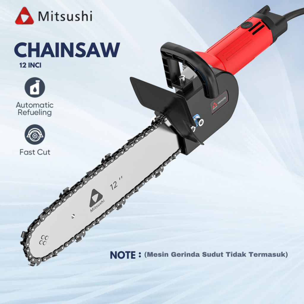 Mitsushi Adaptor Chainsaw Mini 12" Konverter Gerinda Jadi Gergaji Kayu