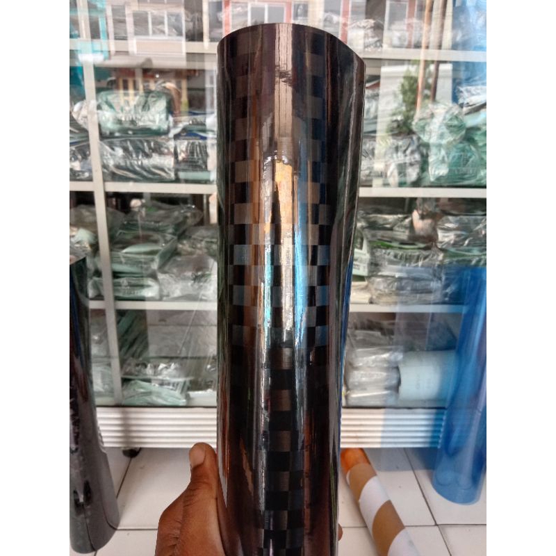 Sticker karbon spreadtow / Stiker karbon kotak / Sticker karbon forged hitam