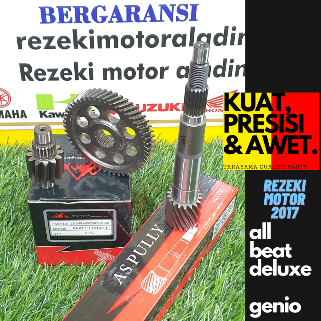 AS Pully PULY / GIGI GEAR RASIO SET 3PCS HONDA GENIO BEAT FI DELUXE LED 2020 KE ATAS / BEAT FI 2013-