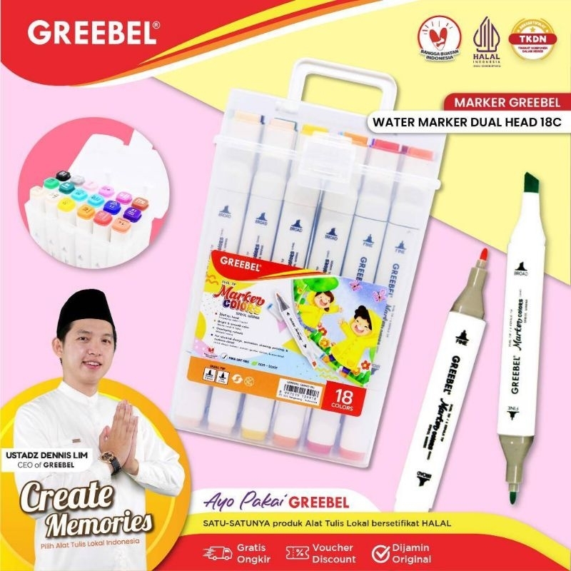 

greebel acrylic marker single head/spidol sketsa /spidol warna warni 24 warna