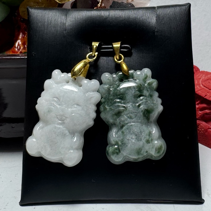 liontin pendant naga LIMITED UNIK LANGKA giok jade jadeite apple green white putih