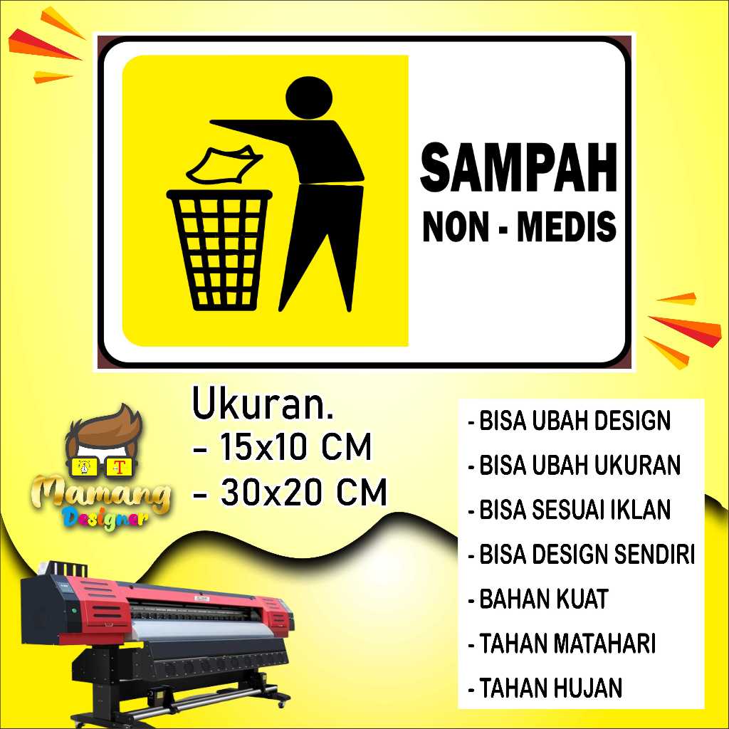 

Buat Sticker Sampah Non Medis Bahan Bagus Kuning