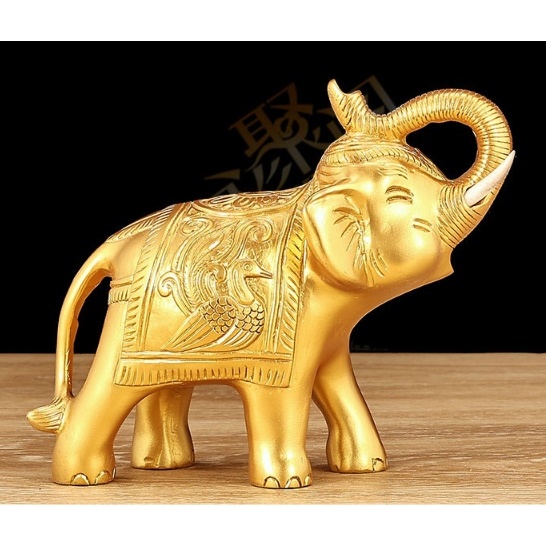 fengshui Patung Gajah Emas - lambang keberuntungan