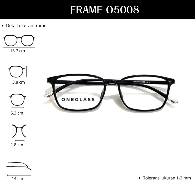 𝗢𝗻𝗲𝗴𝗹𝗮𝘀𝘀 - Frame Kacamata O5008 Unisex