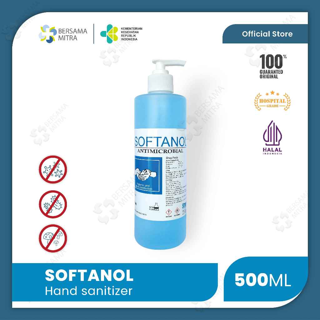 SOFTANOL Hand Sanitizer Antiseptik - Botol 500 ml