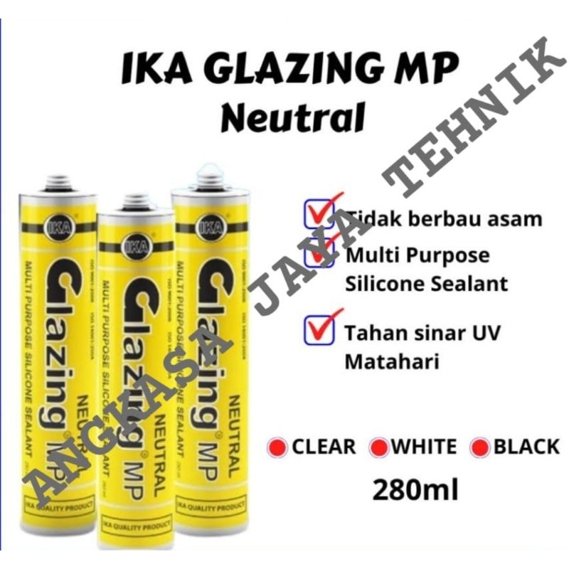 Sillicont/Sealent kaca merek GLAZING hitam/putih/netral