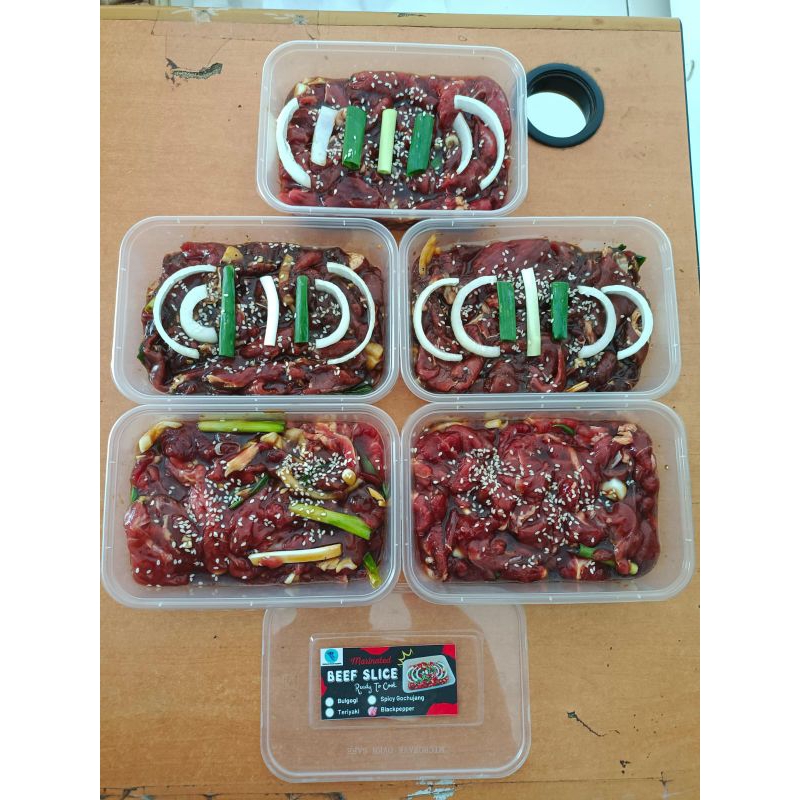 

promo harga Promo Beef marinasi packing 500 gr. untuk pemesanan jangan lupa ya kak berikan untuk varian Rasa nya. ( untuk pemesanan tolong cantumkan varian rasa)