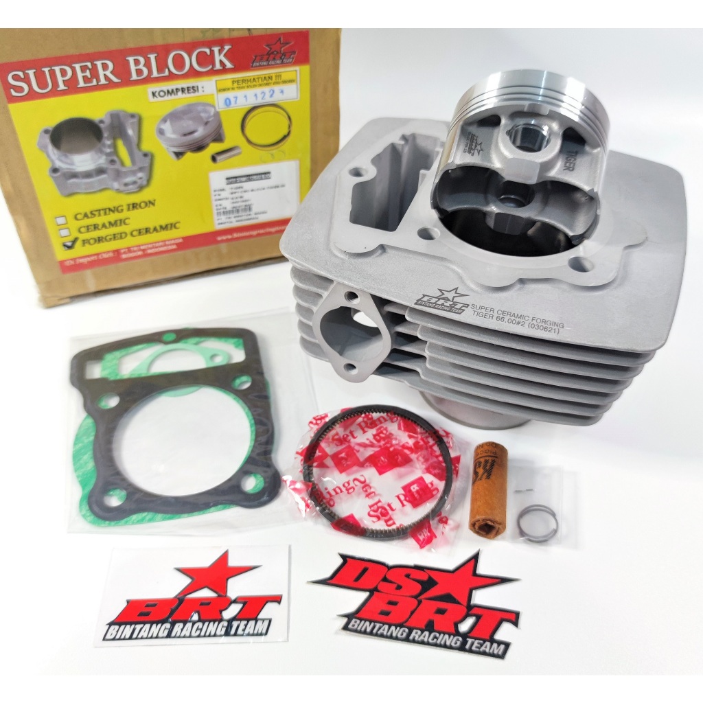 Blok BRT Ceramic & Forged Piston TIGER GL MEGAPRO Keramik 66 mm BORE UP 213 215 CC