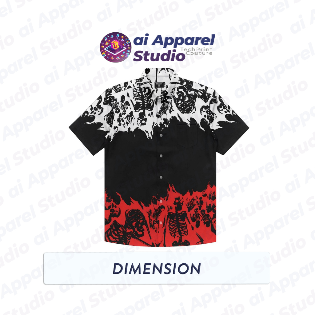 Kemeja Dewasa Lengan Pendek Premium - Ai Apparel Studio x NRDN - Dimension