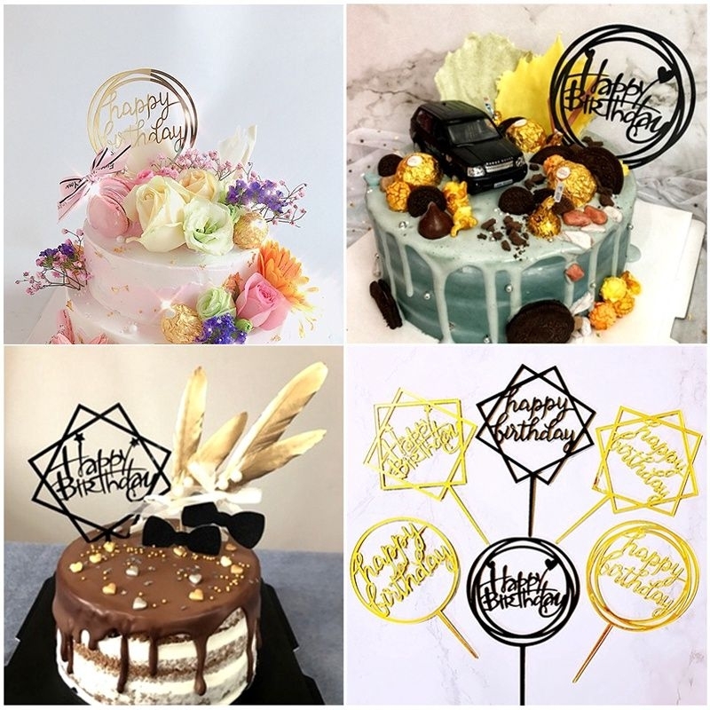cake topper 1 pcs / cake topper akrilik happy birthday