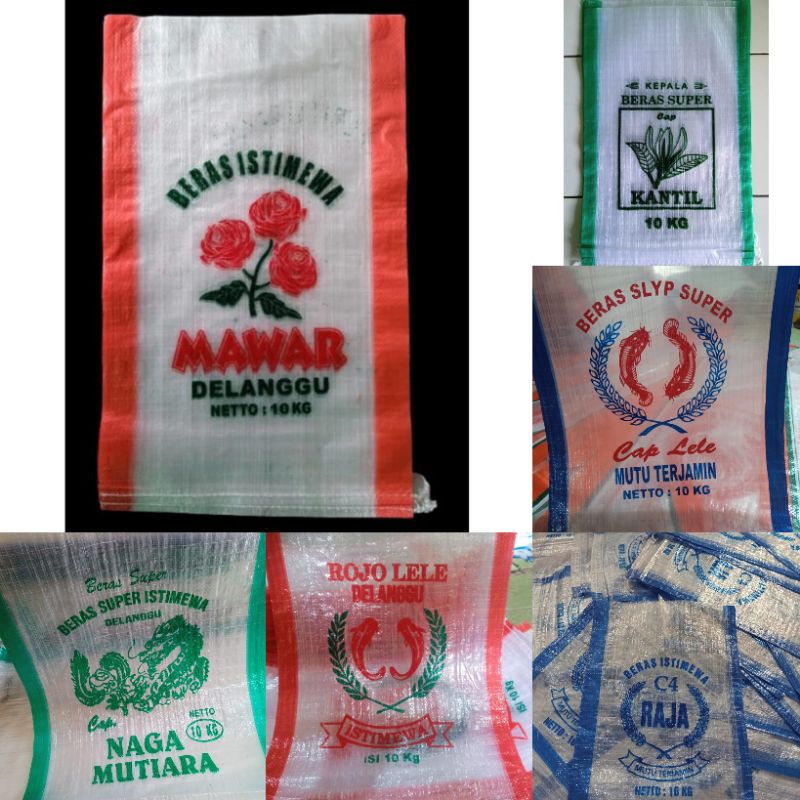 Karung beras  Sablon 10kg ( Isi 25Lembar)