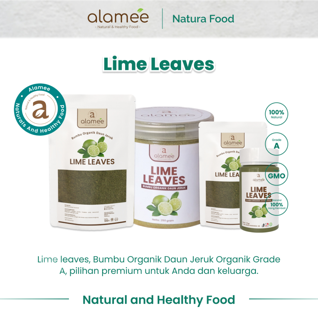 

ALAMEE Daun Jeruk Bubuk Lime Powder Bumbu Dapur Instan Organik Murni Asli Seasoning