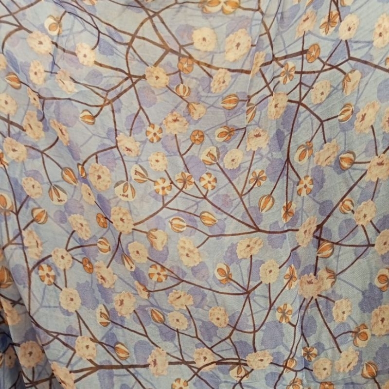 kain sifon sutra motif bunga ranting - kain sifon sutra premium - kain sifon sutra meteran - kain si