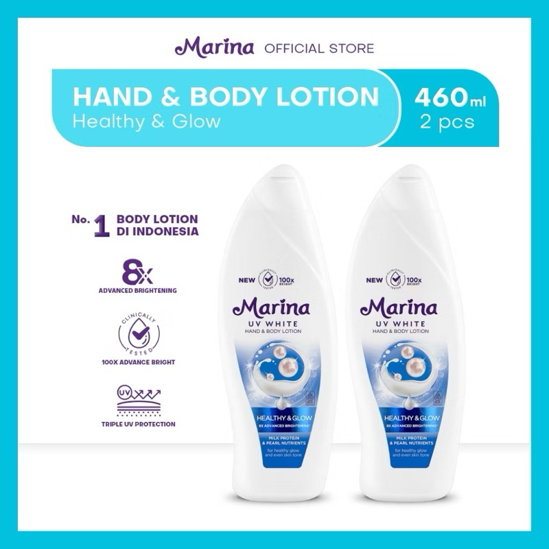 [JUMBO 2PCS] Marina Healthy Glow Lotion Biru Marina 460ml