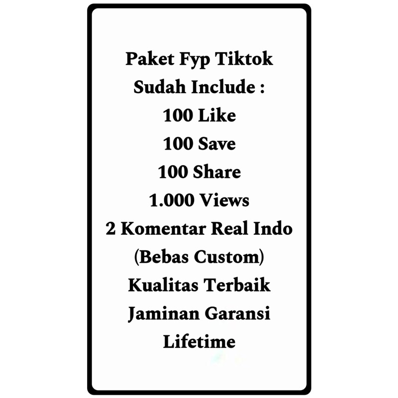 LAYANAN VIEWS LIKE SHARE SAVE PAKET FYP TIKTOK