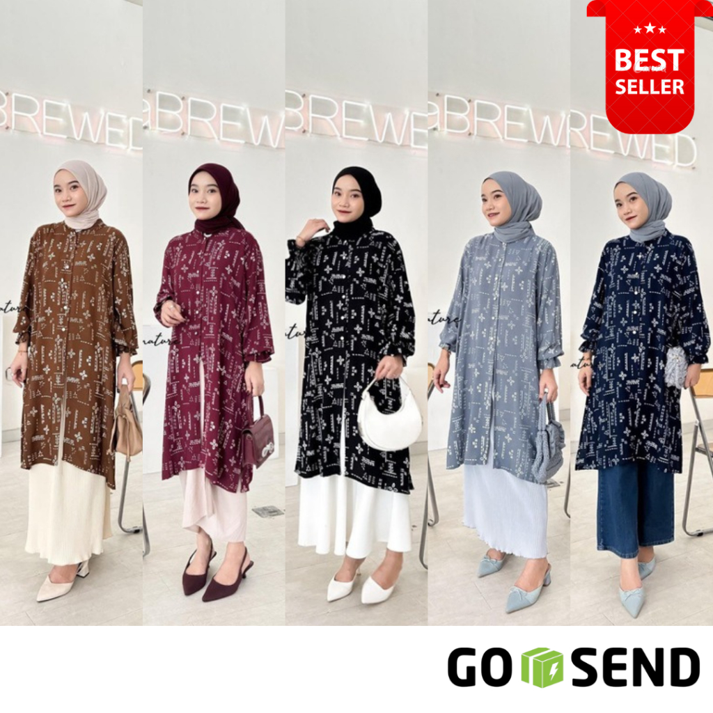 Hot Product Atasan Tunik Batik Jumputan Cap By Elsire Motif Garut Bahan Katun Kondangan