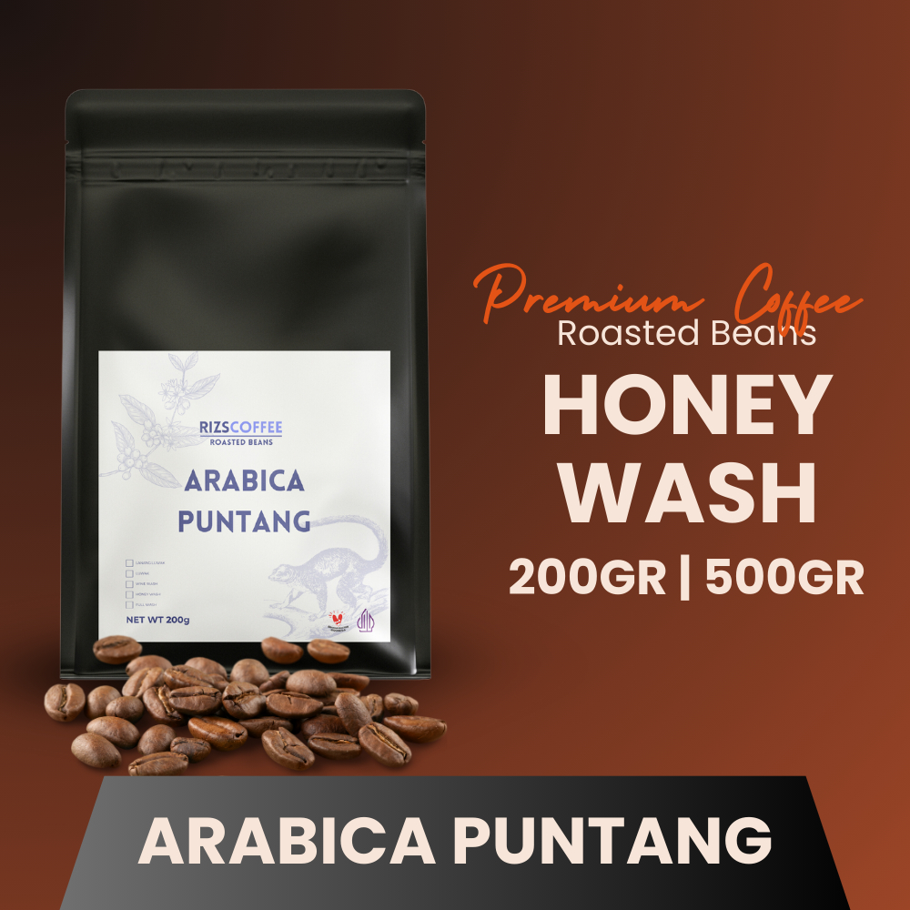 

Rizscoffe Kopi Puntang Arabika Honey Proses Arabica Puntang Asli 200 500 gram Biji dan Bubuk