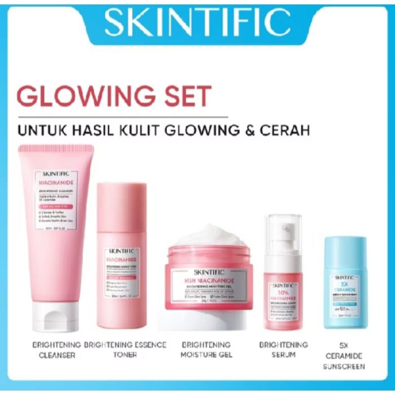 PAKET LENGKAP SKINTIFIC GLOWING SET ISI 5