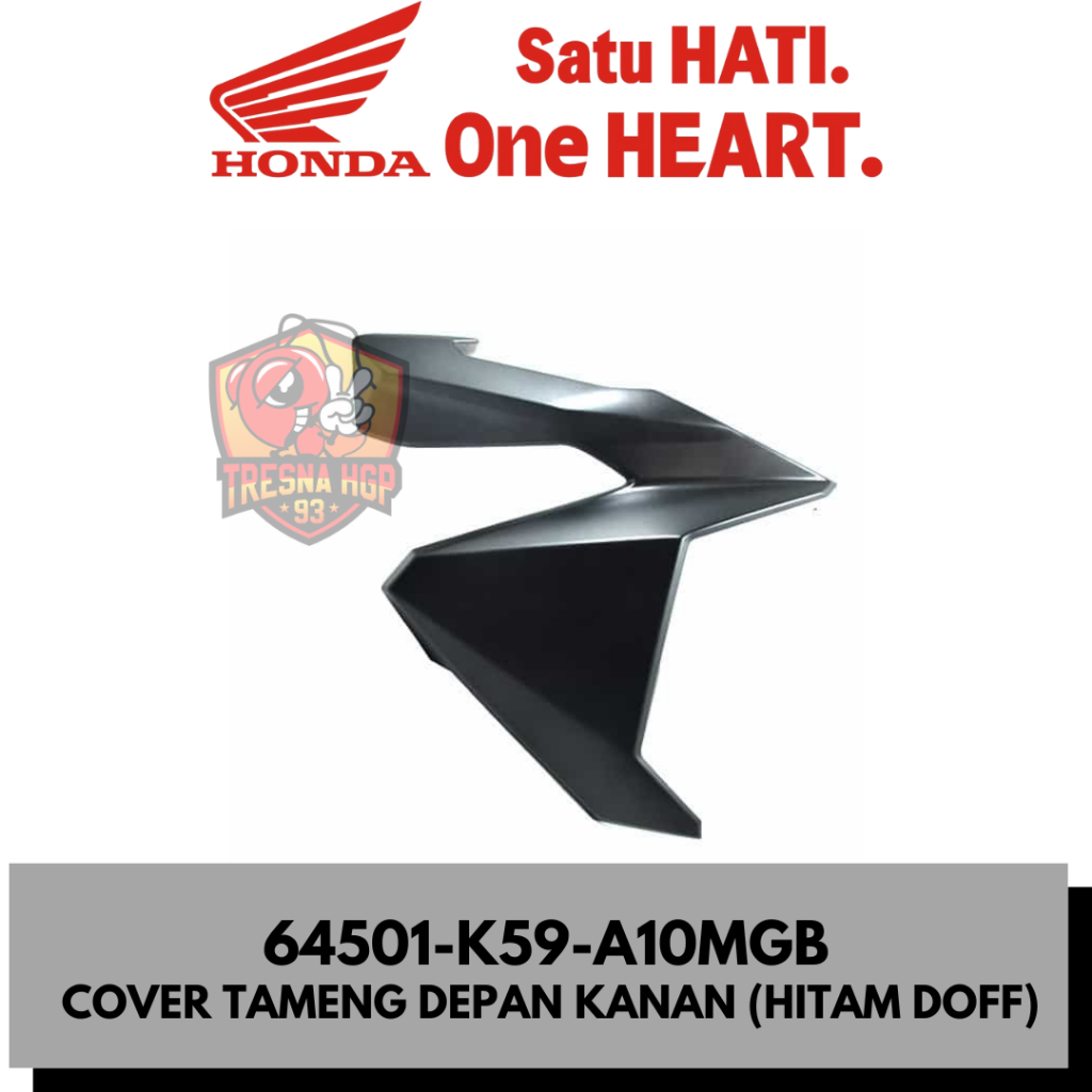 64501-K59-A10MGB COVER TAMENG DEPAN KANAN (HITAM DOFF) VARIO ESP 125 150 OLD K59 ORIGINAL | COVER R 