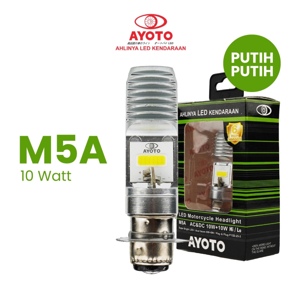 Lampu Depan LED Motor AYOTO M5A AC/DC Watt 10 Piringan Kaki 3