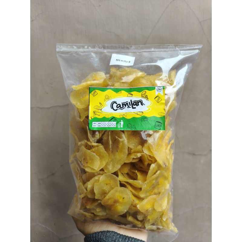 

Keripik pisang tipis asin/Manis 250 gr