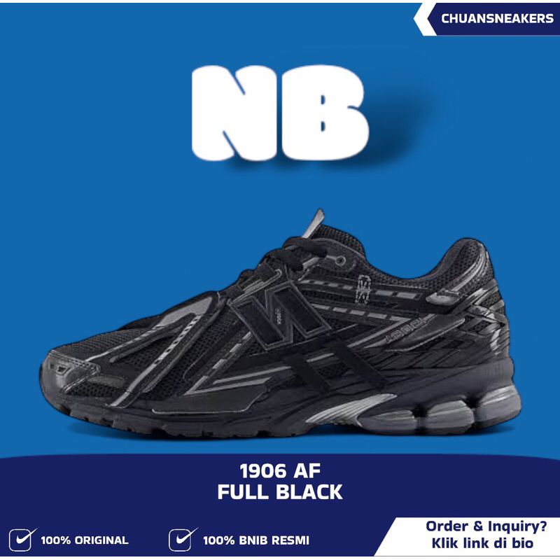 *New Balance 1906 Af Full Black Original Resmi*