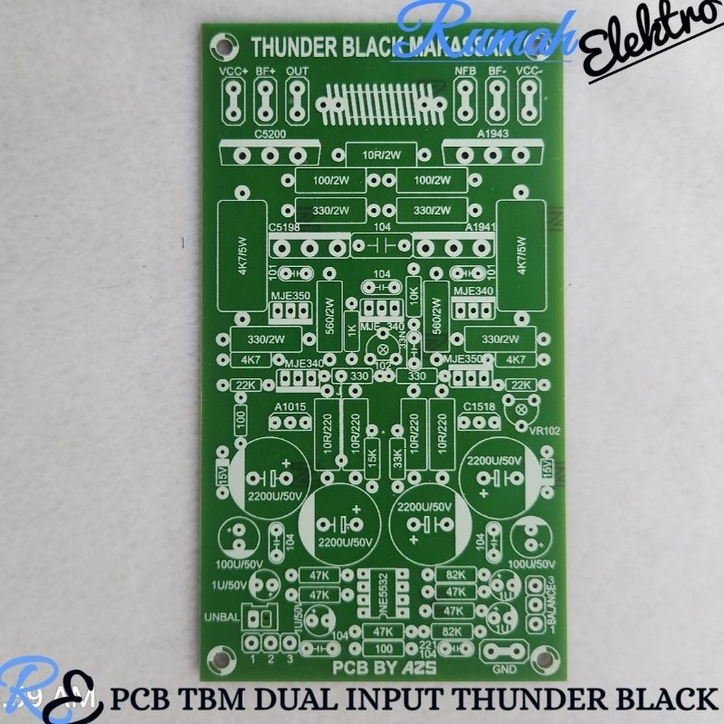 PCB POWER AMPLIFIER TBM DUAL INPUT THUNDER BLACK MAKASAR