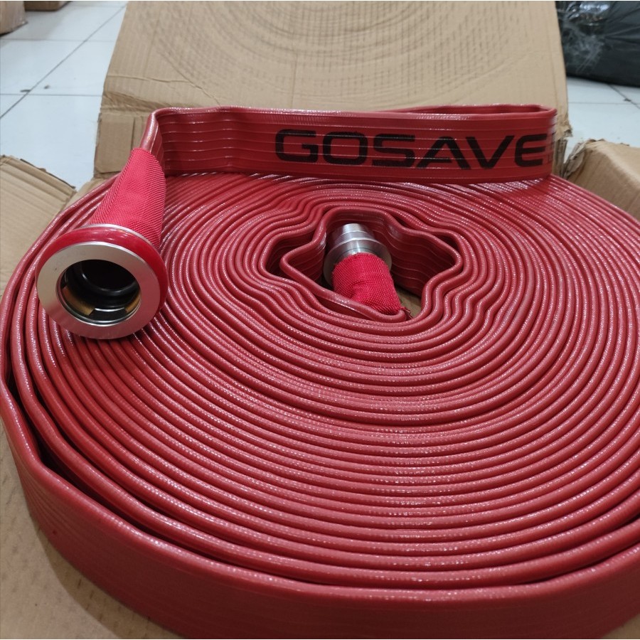 Fire Hose Rubber Gosave 2" x 30m Selang Pemadam 30 m Selang Pemadam Fire Hose Rubber 16 Bar 2" x 30 