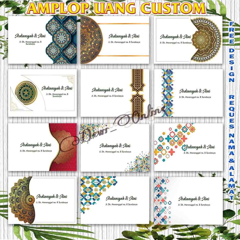 

Amplop Kondangan Custom Series Islami Bisa tambah nama alamat