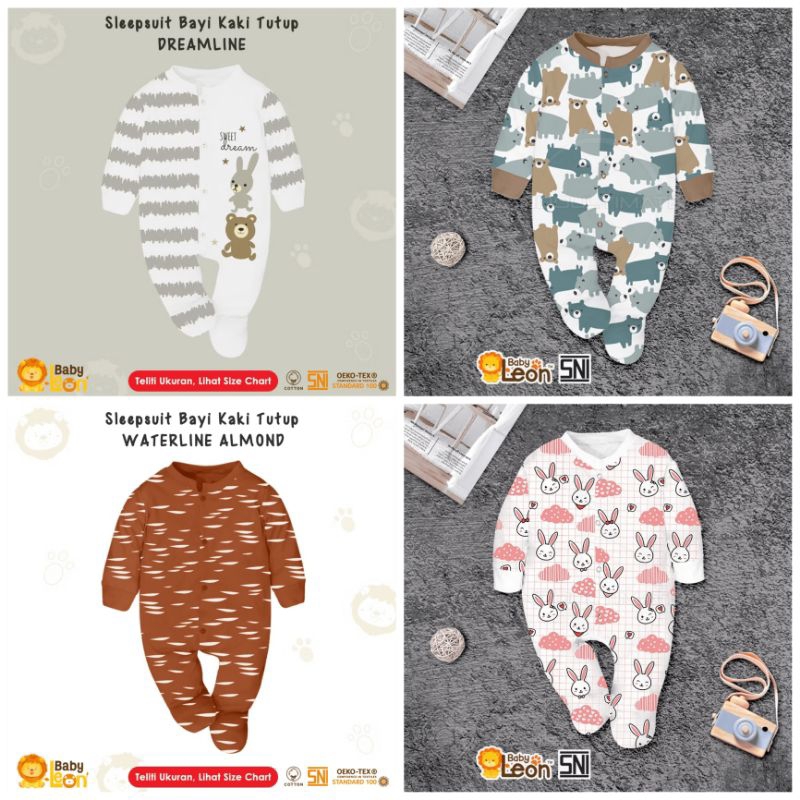 Jumpsuit Bayi Usia 0-6 Bulan / Jumpsuit Bayi Kaki Tutup Lengn Panjang Newborn