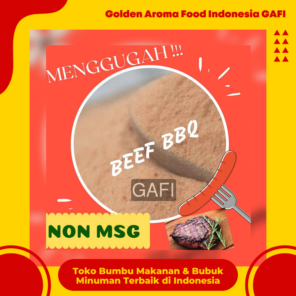 

Bumbu Tabur Rasa Sapi Barbeque NON MSG 1 kg Enak Murah Lezat Gurih Halal, Beef Bbq Flavour NON MSG Seasoning Powder 1 kg