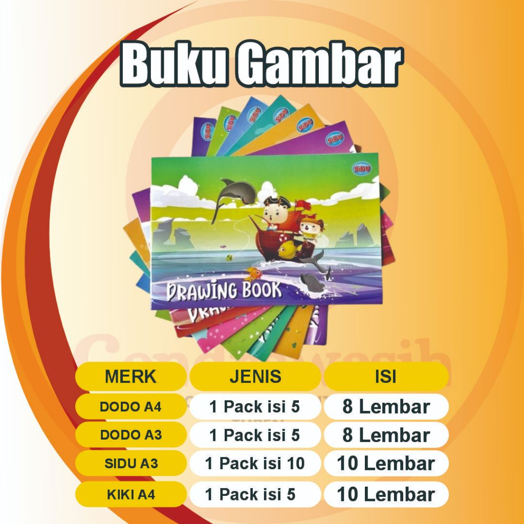 

BUKU GAMBAR 1pack A4 DAN A3 DODO/KIKI/SIDU