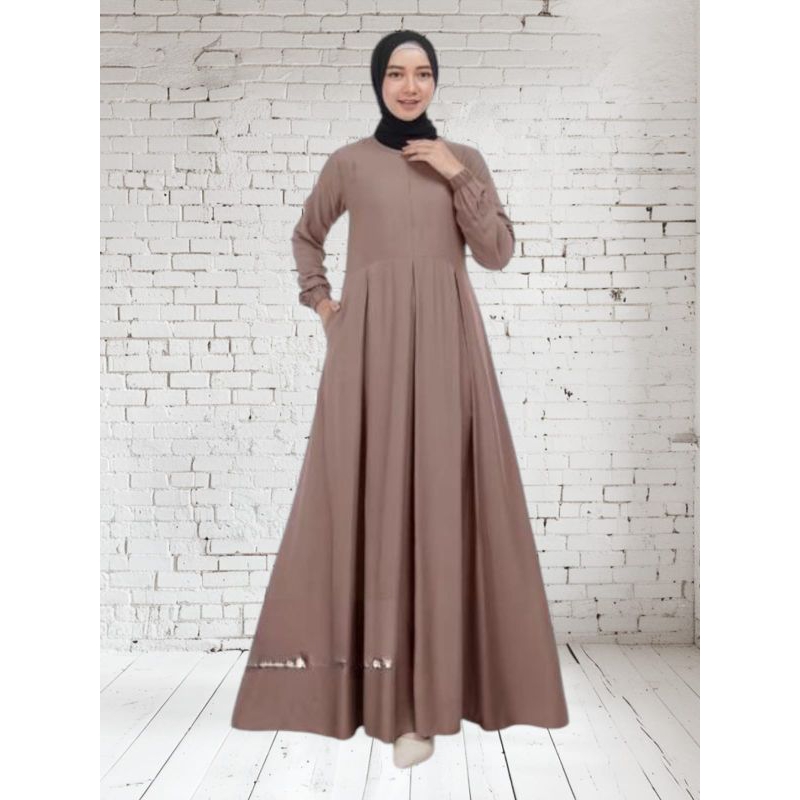 Dress Gamis Polos Rayon Twill Premium Original Tanisha