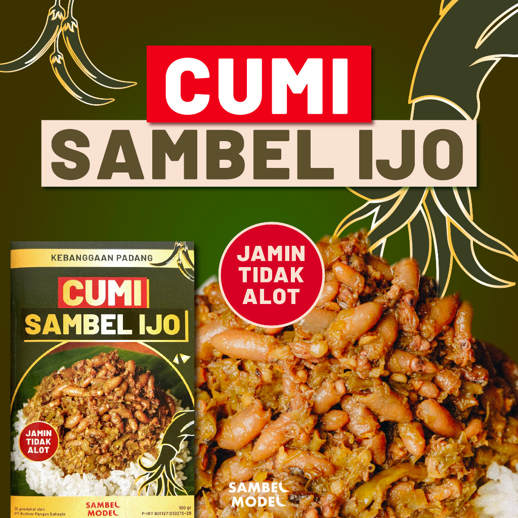 

SAMBEL MODEL [KEMASAN BARU]- Sambel Baby Cumi Cabe Ijo Khas PADANG Sambal Lauk HALAL Tahan Lama