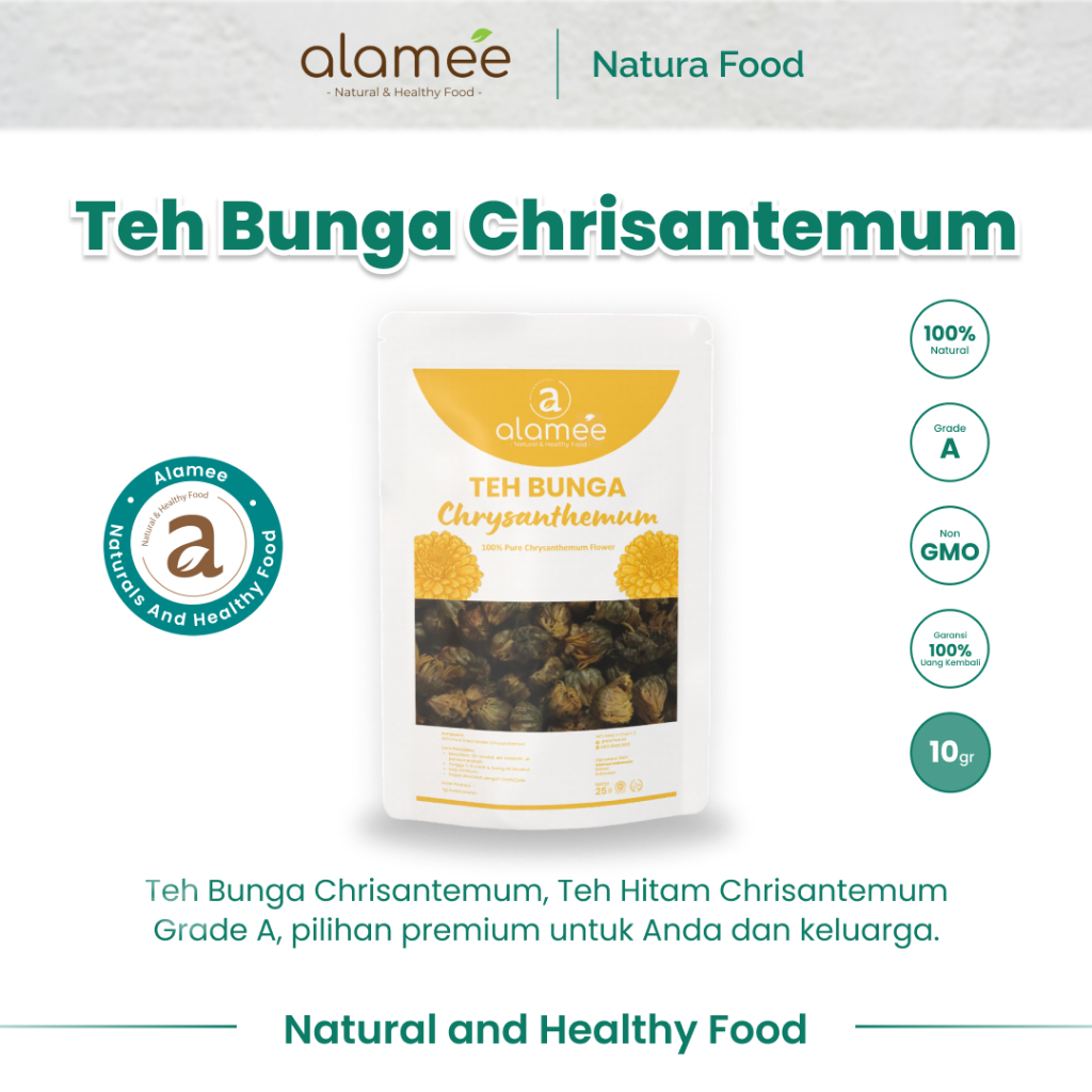 

ALAMEE Teh Krisan Chrysanthemum Tea Bunga Emas Golden Crysant Organik Crysanthemum 10gr Premium
